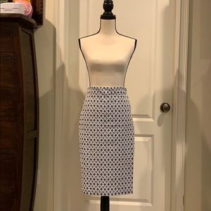 Blue Pattern Zara Pencil Skirt